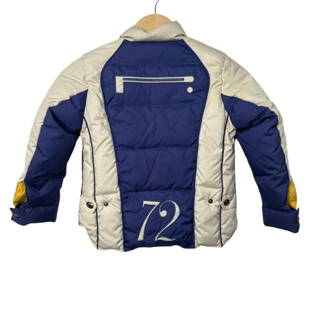 Vera Piuma DOca PIRELLI Kids Puffer‎ Jacket Blue Race Patches Size 5 Outerwear